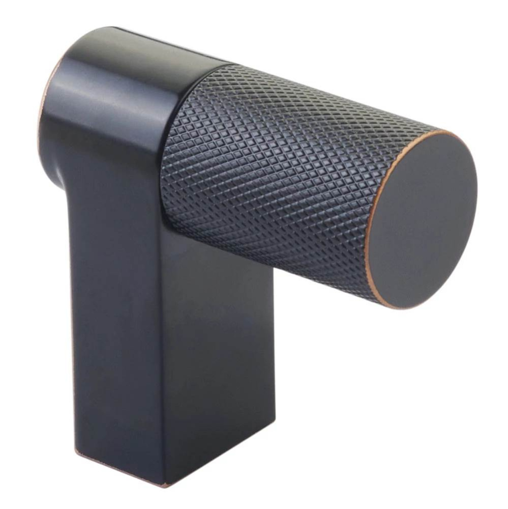 Select Cabinet Finger Pull 2'' overall, Rectangular Stem US10B, Knurled Bar US10B