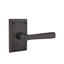 Emtek 5205ACRHUS19 - Privacy, Arts and Crafts Rectangular Rosette, Arts and Crafts Lever, RH, US19