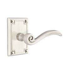 Emtek 5205ENLHUS15 - Privacy, Arts and Crafts Rectangular Rosette, Elan Lever, LH, US15