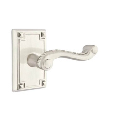 Emtek 5205RLLHUS15 - Privacy, Arts and Crafts Rectangular Rosette, Rope Lever, LH, US15