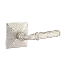 Emtek 5206RBLRHUS15 - Privacy, Hammered Rosette, Ribbon and Reed Lever, RH, US15