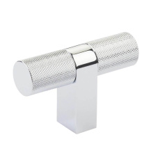 Emtek 86657.RCBUS26.KNUS26 - Select Cabinet T-Knob 3-1/8'' overall, Rectangular Bar Stem US26, Knurled Bar US26
