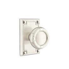 Emtek 5205RBKUS15 - Privacy, Arts and Crafts Rectangular Rosette, Ribbon and Reed Knob, US15