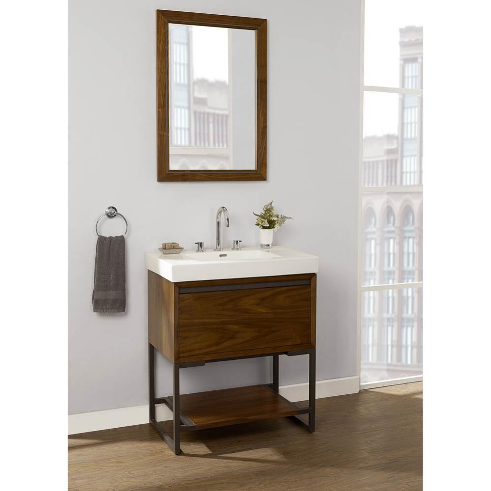 M4 30x18'' Open Shelf Vanity - Natural Walnut