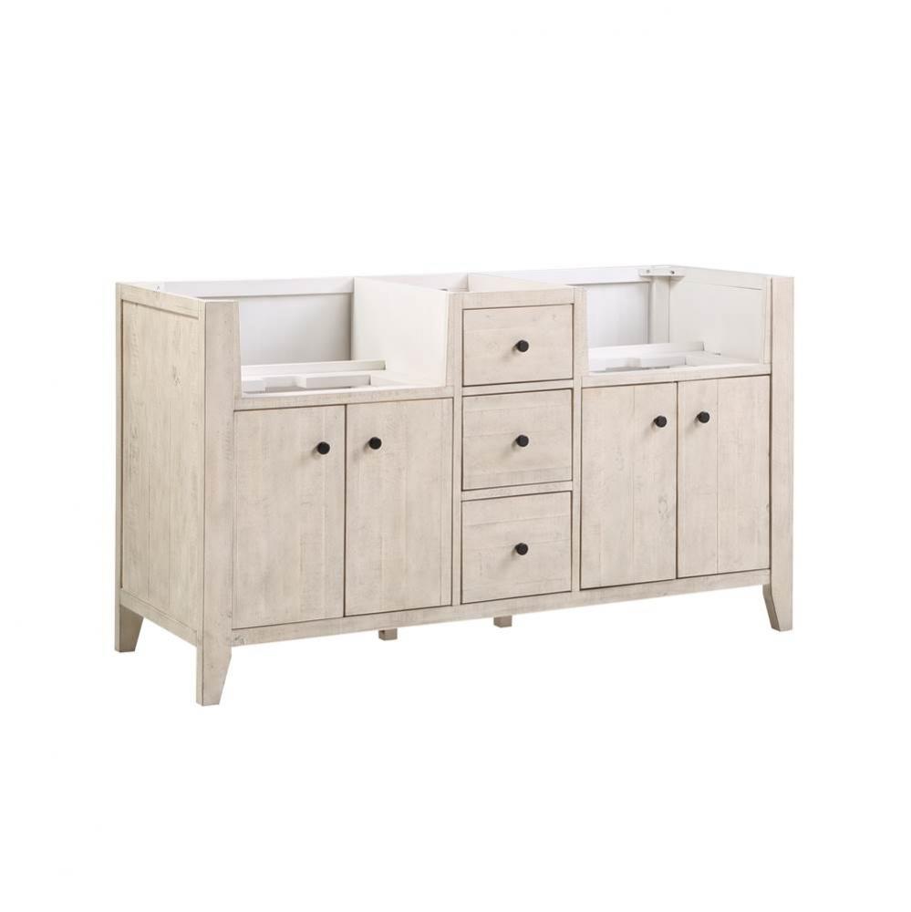 River View 60'' Double Bowl Farmhouse Vanity - Toasted Almond