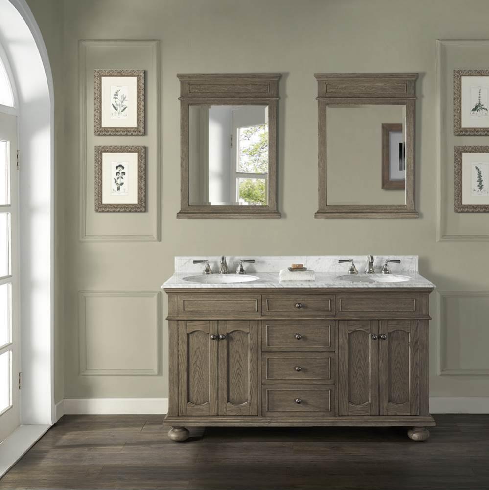 Oakhurst 60'' Double Bowl Vanity In Antique Grey