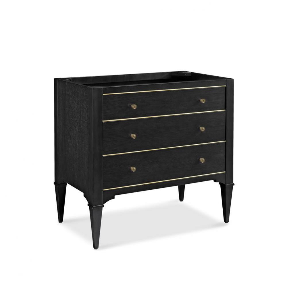 Charlottesville w/Brass 36'' Vanity - Vintage Black