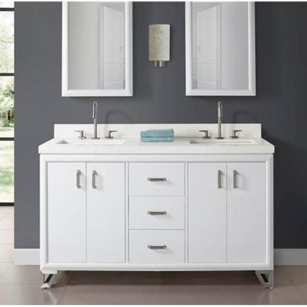 Revival 60'' Double Bowl Vanity In Glossy White