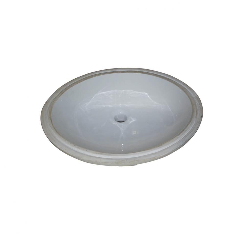 White (WH) Oval Ceramic Undermount Sink