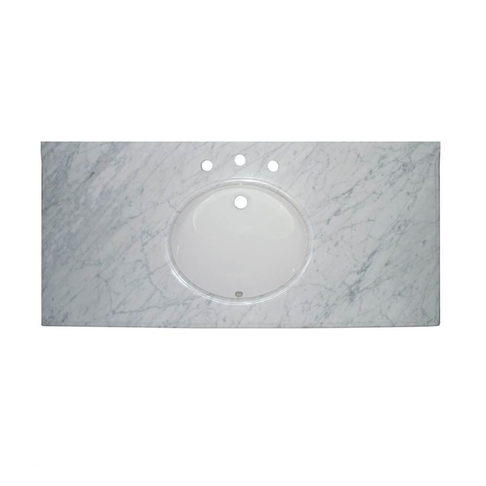 2cm (3/4'') 49'' White Carrera (WC) Marble Top - 8'' widespread