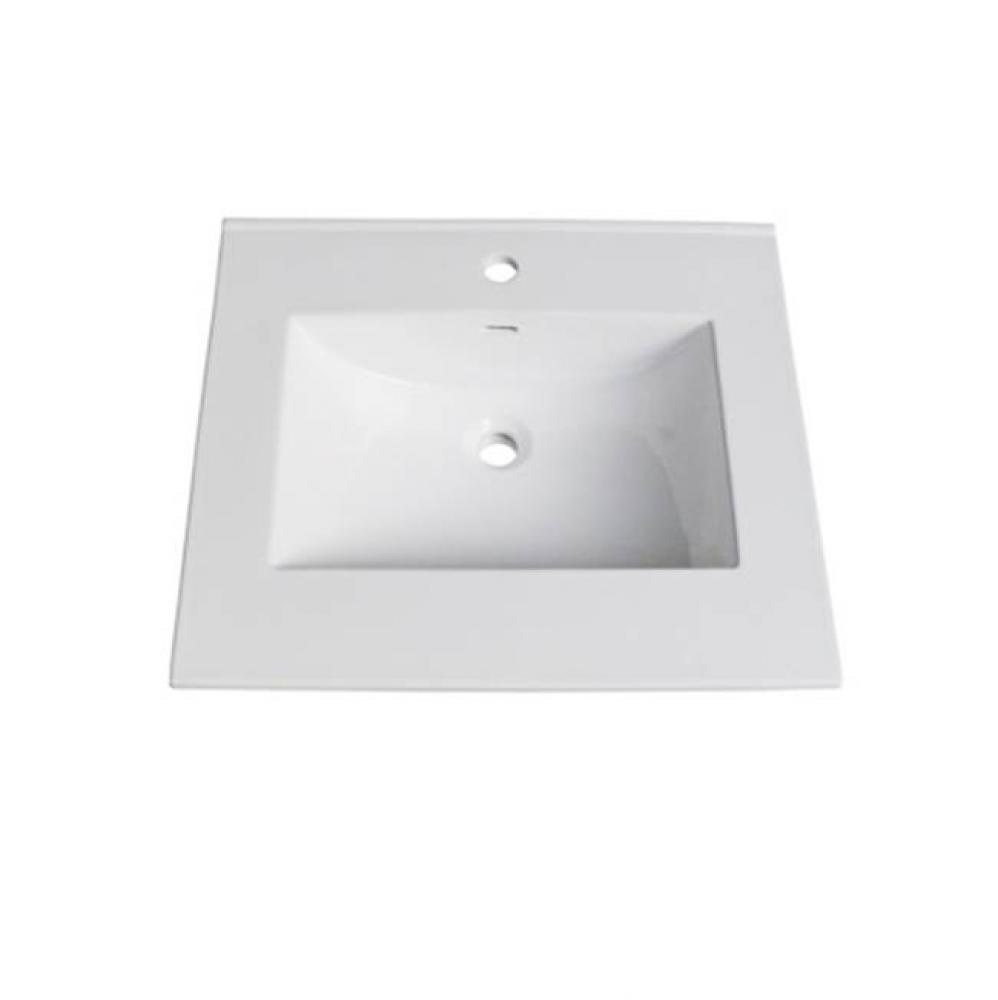 (11/16'') 25'' White Ceramic Top - single hole