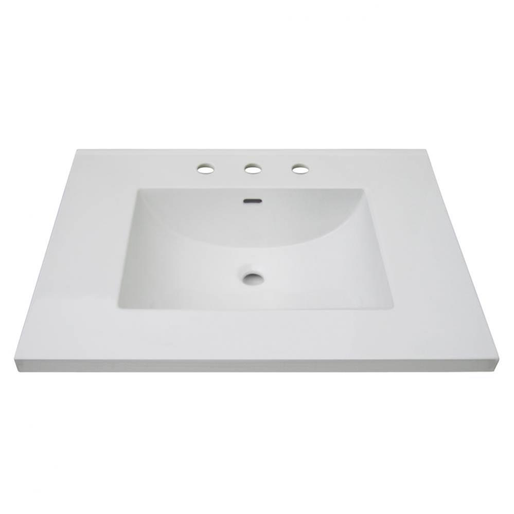 3cm (1-1/4'') 31'' White Ceramic Top - 8'' widespread