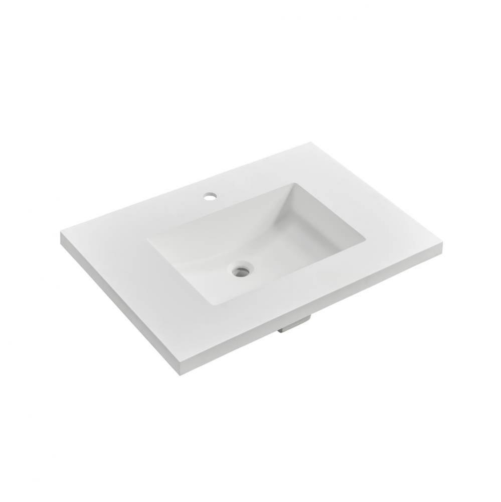 4cm (1½'') 31'' Matte White (MW) fdSTONE™ Top - single hole