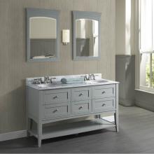 Fairmont Designs 1514-VH6021D - Shaker Americana 60'' Double Bowl Open Shelf Vanity - Light Gray