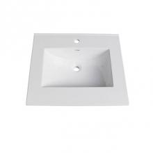 Fairmont Designs TC-2522W1 - (11/16'') 25'' White Ceramic Top - single hole