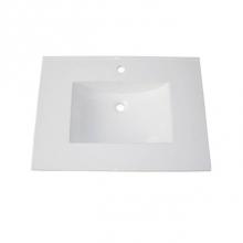 Fairmont Designs TC-3122W1 - (11/16'') 31'' White Ceramic Top - single hole