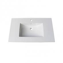 Fairmont Designs TC-3722W1 - (11/16'') 37'' White Ceramic Top - single hole