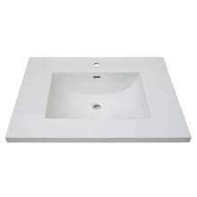 Fairmont Designs TC3-3122W1 - 3cm (1-1/4'') 31'' White Ceramic Top - single hole