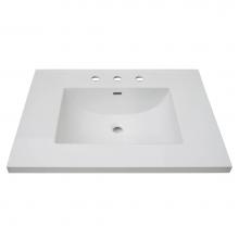 Fairmont Designs TC3-3122W8 - 3cm (1-1/4'') 31'' White Ceramic Top - 8'' widespread