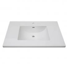 Fairmont Designs TC3-3722W1 - 3cm (1-1/4'') 37'' White Ceramic Top - single hole