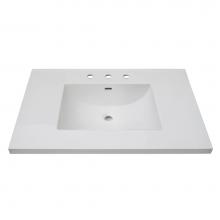 Fairmont Designs TC3-3722W8 - 3cm (1-1/4'') 37'' White Ceramic Top - 8'' widespread