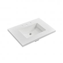 Fairmont Designs TS4-S3122MW8 - 4cm (1½'') 31'' Matte White (MW) fdSTONE™ Top - 8'' spread