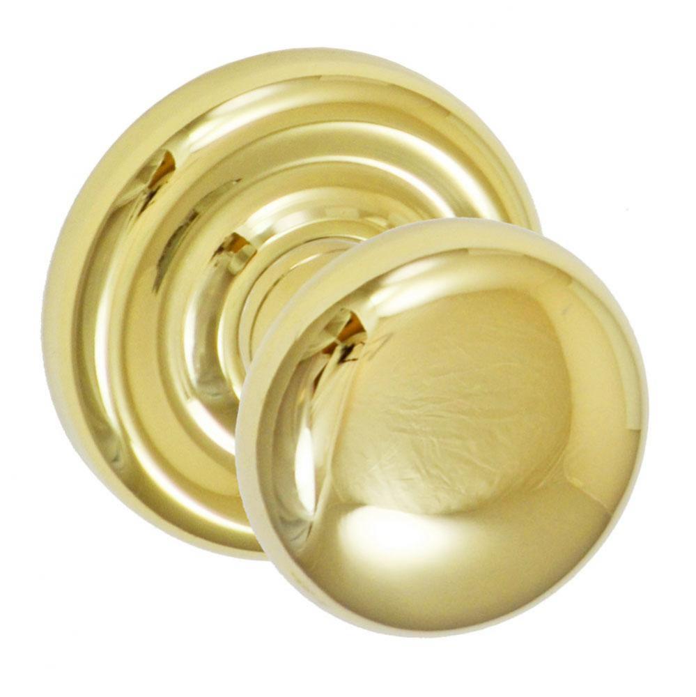 Half-Round Knob with Contoured Radius Rose Passage Set in PVD