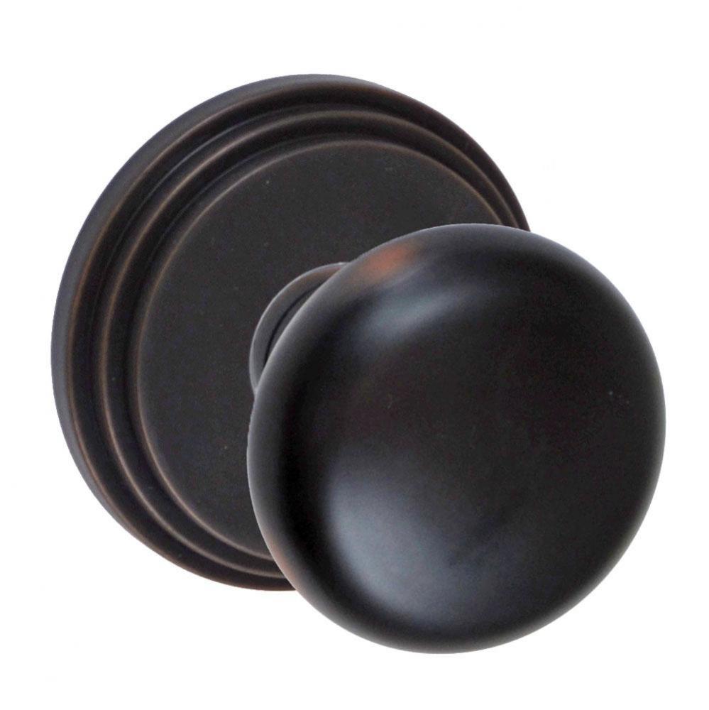 Half-Round Knob with Stepped  Rose Passage Set in Oil Rubbed