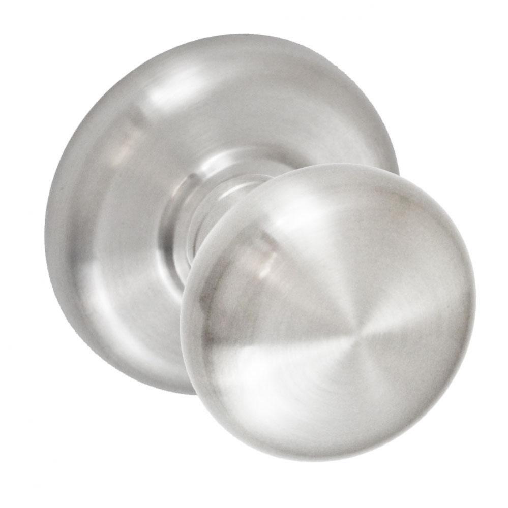 Half-Round Knob with Radius  Rose Privacy Set in Brushed