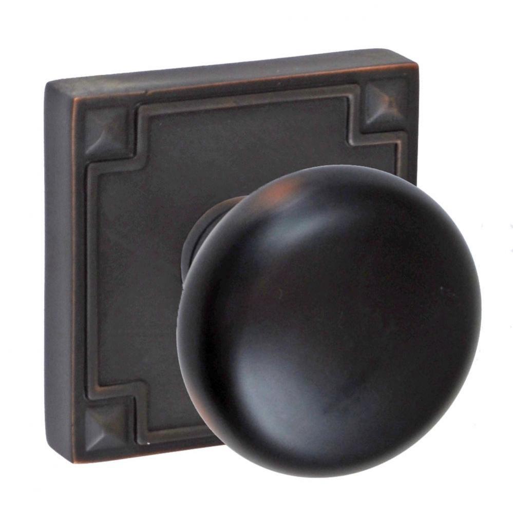 Half-Round Knob with Sonoma Rose Dummy Single in Oil Rubbed