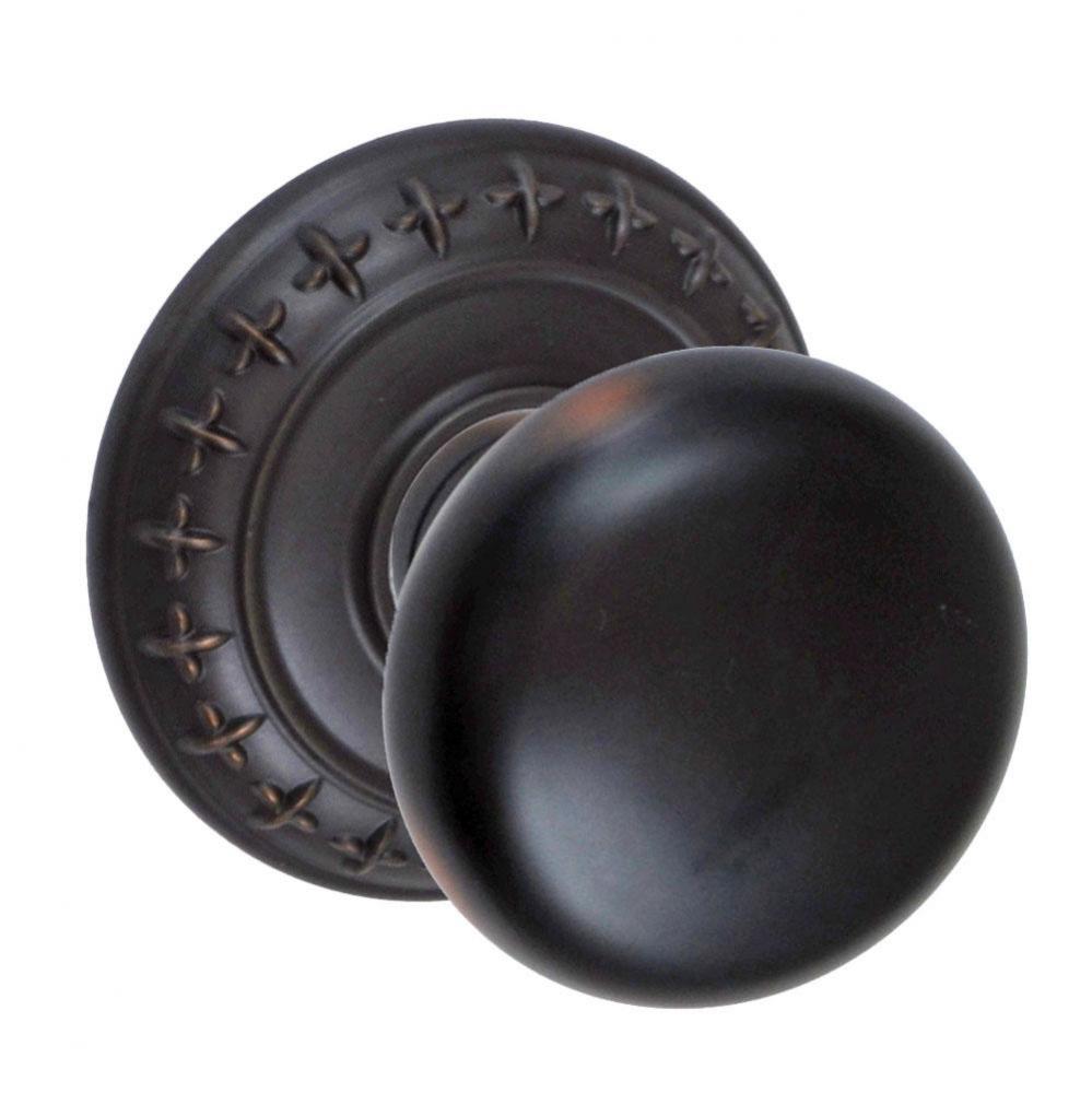 Half-Round Knob with St. Charles Rose Privacy Set in Oil Rubbed