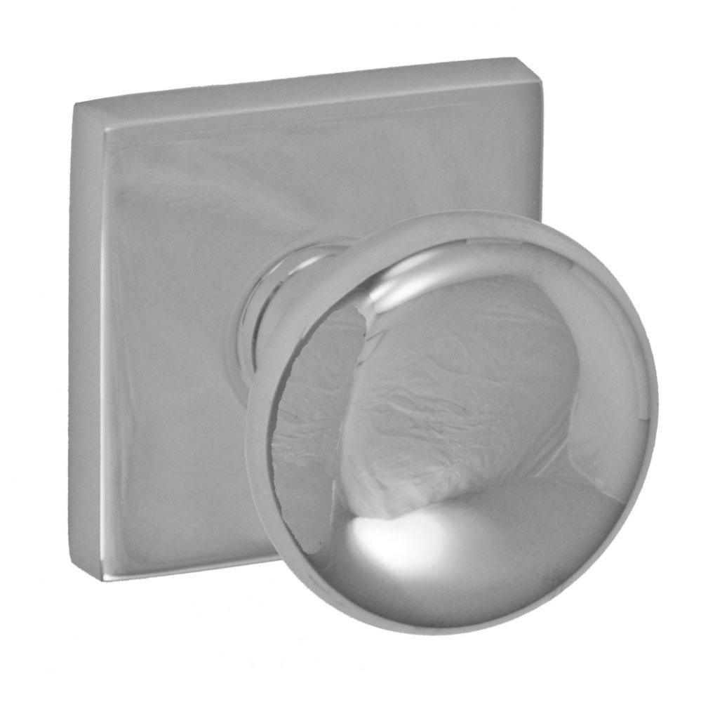 Half-Round Knob with Square Rose Dummy Single in Polished