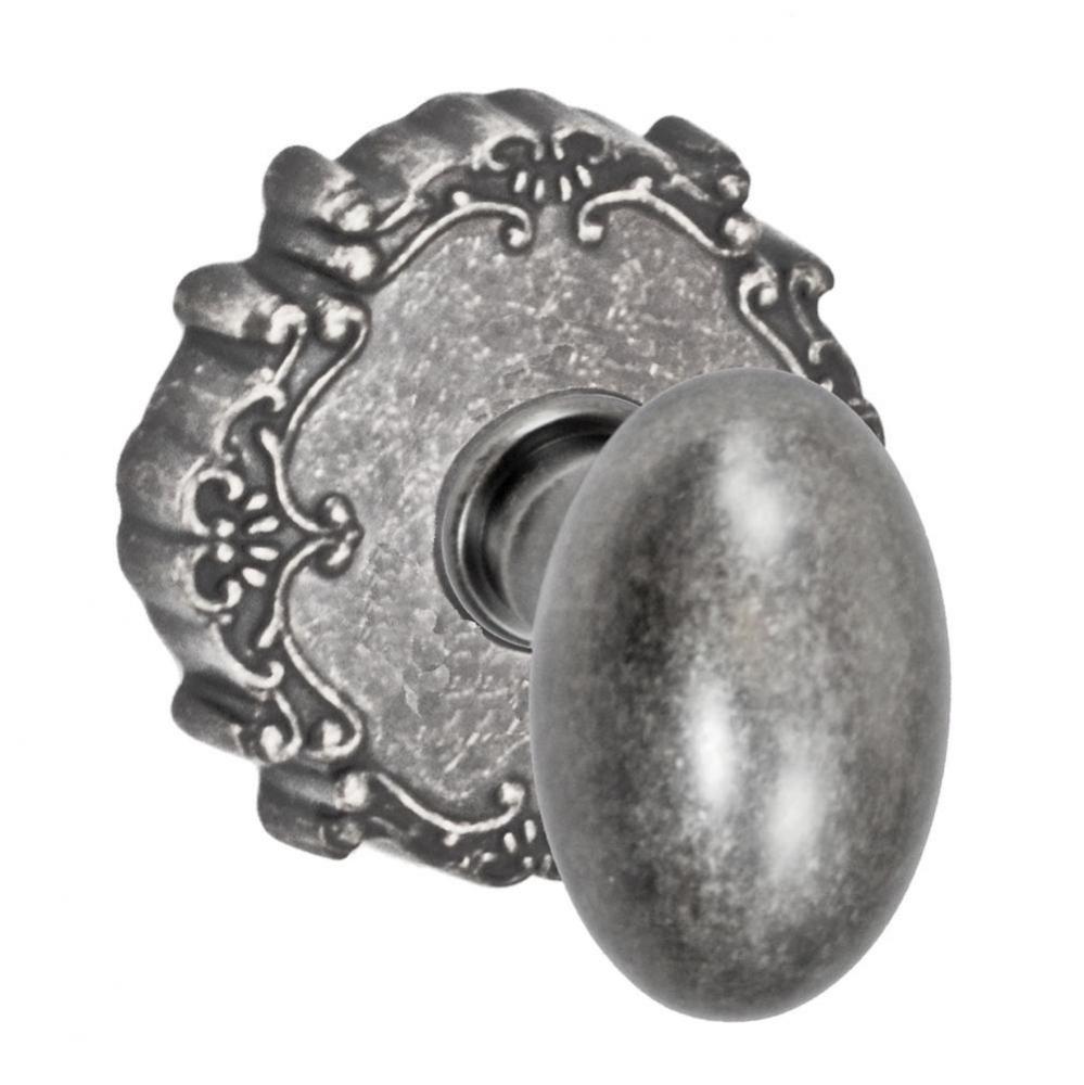 Egg Knob with Round Victorian Rose Dummy Single in Antique