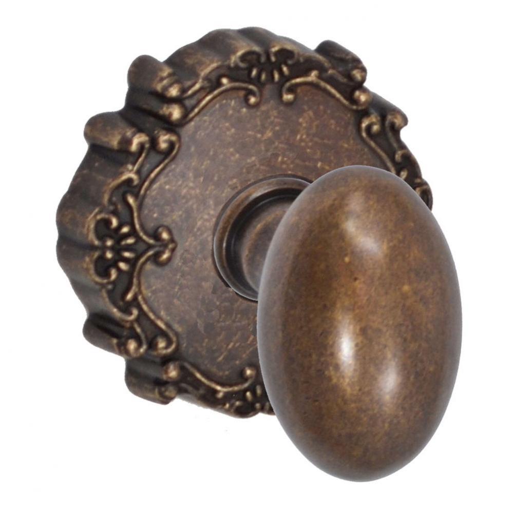 Egg Knob with Round Victorian Rose Dummy Single in Medium