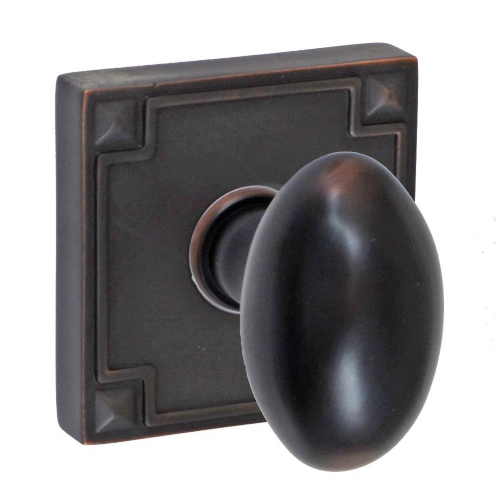 Egg Knob with Sonoma Rose Privacy Set in Oil Rubbed