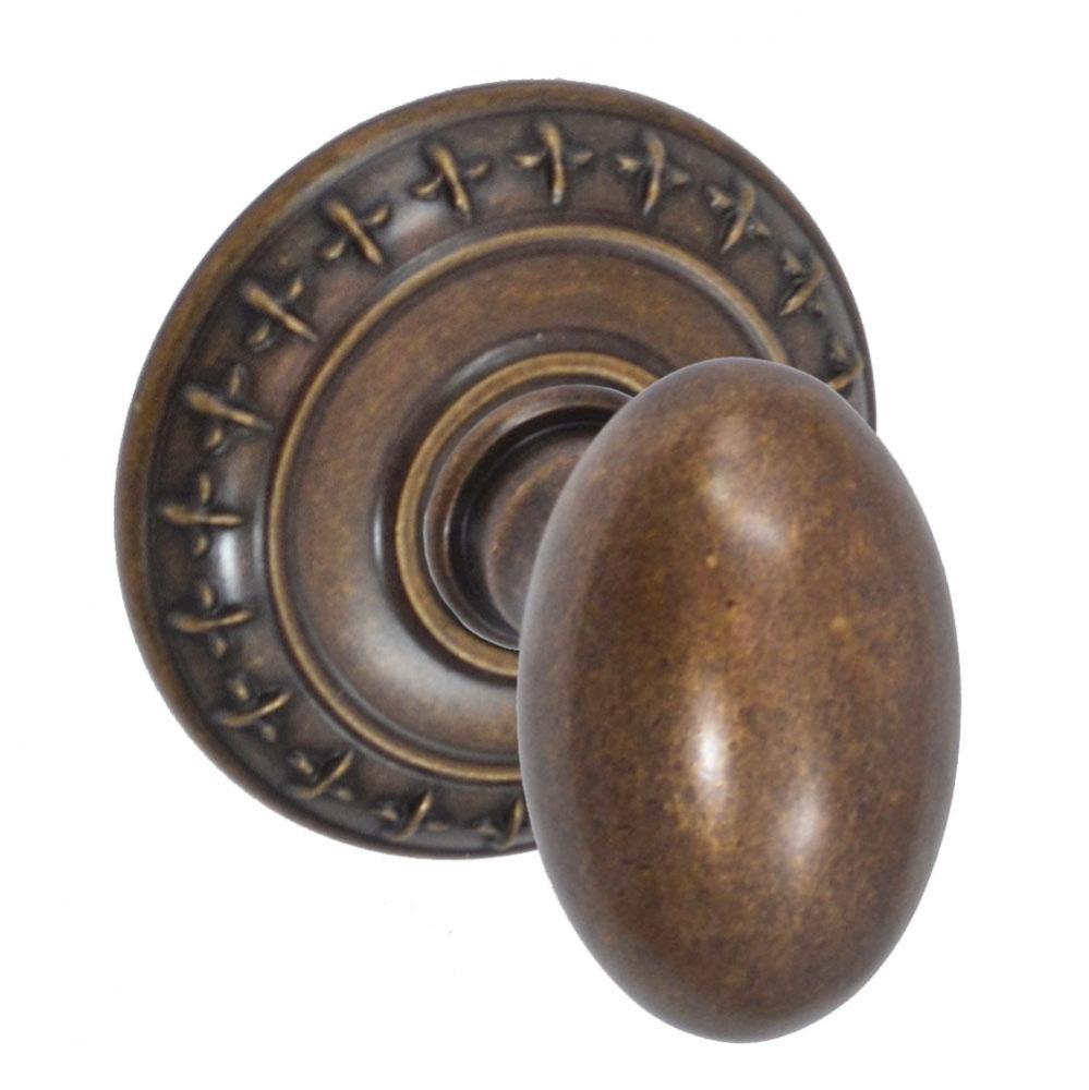 Egg Knob with St. Charles Rose Privacy Set in Medium