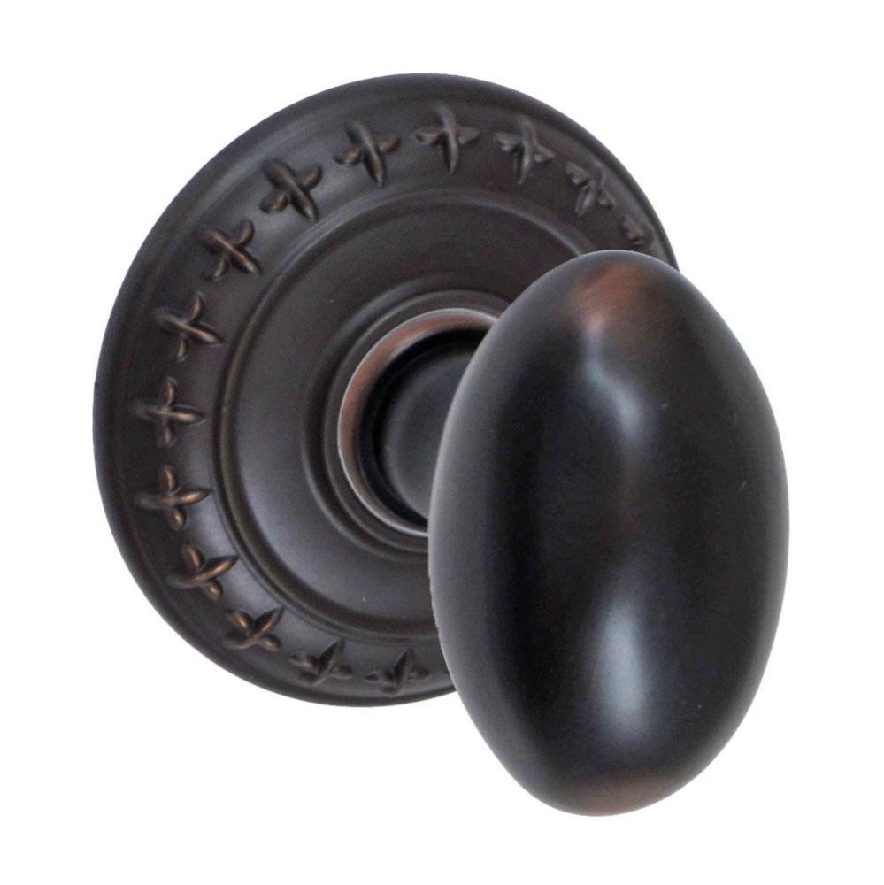 Egg Knob with St. Charles Rose Privacy Set in Oil Rubbed