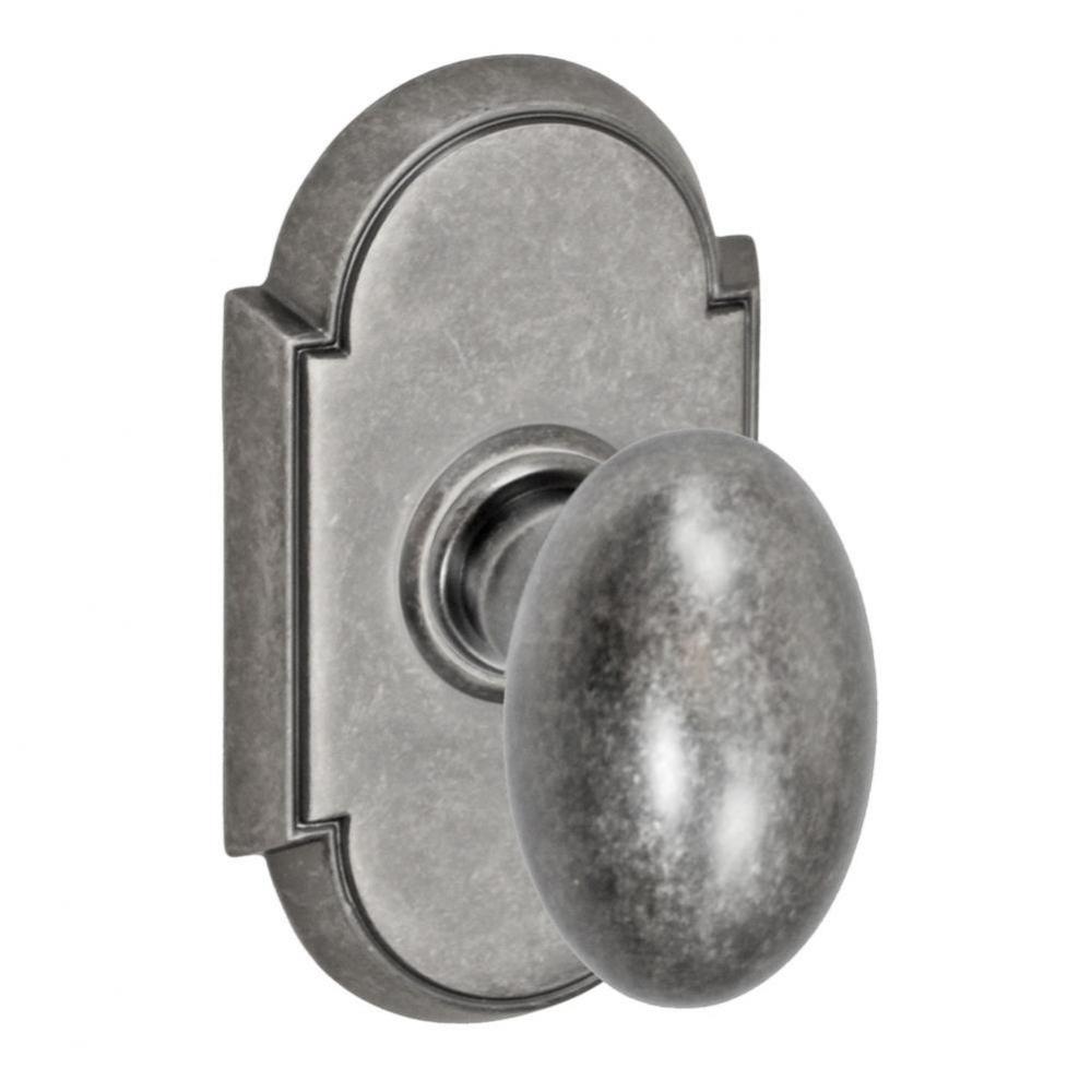 Egg Knob with Tarvos Rose Privacy Set in Antique