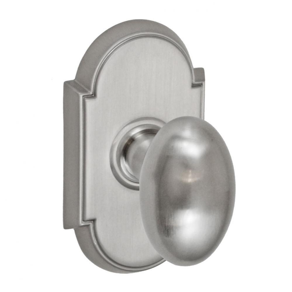 Egg Knob with Tarvos Rose Passage Set in Brushed