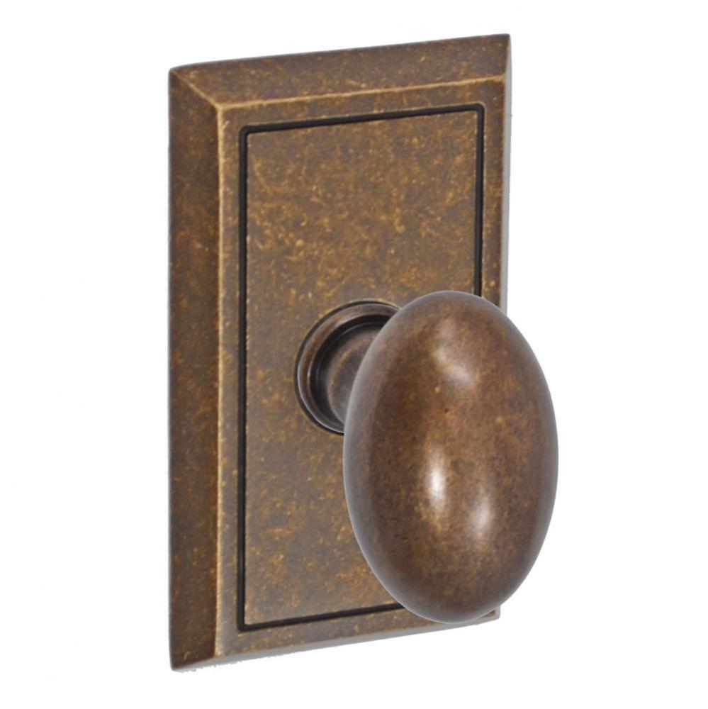 Egg Knob with Shaker Rose Passage Set in Medium