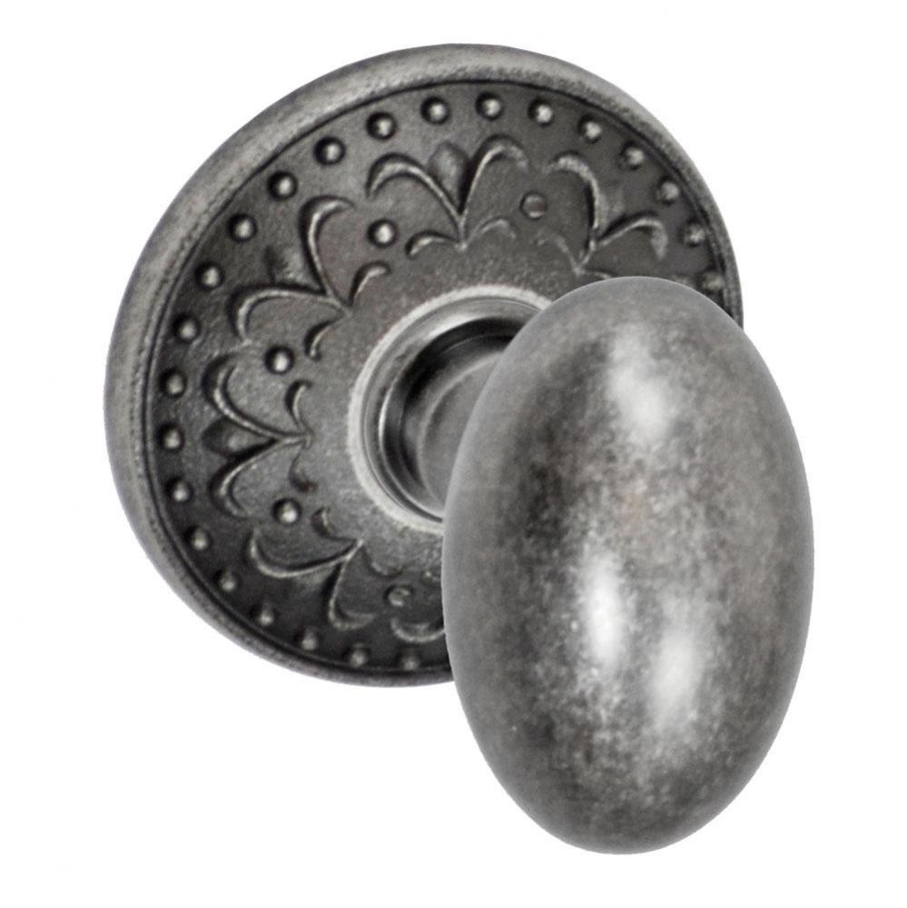 Egg Knob with Venice  Rose Passage Set in Antique