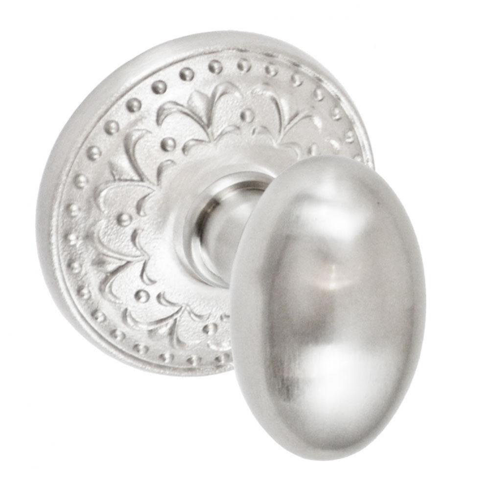 Egg Knob with Venice  Rose Passage Set in Brushed