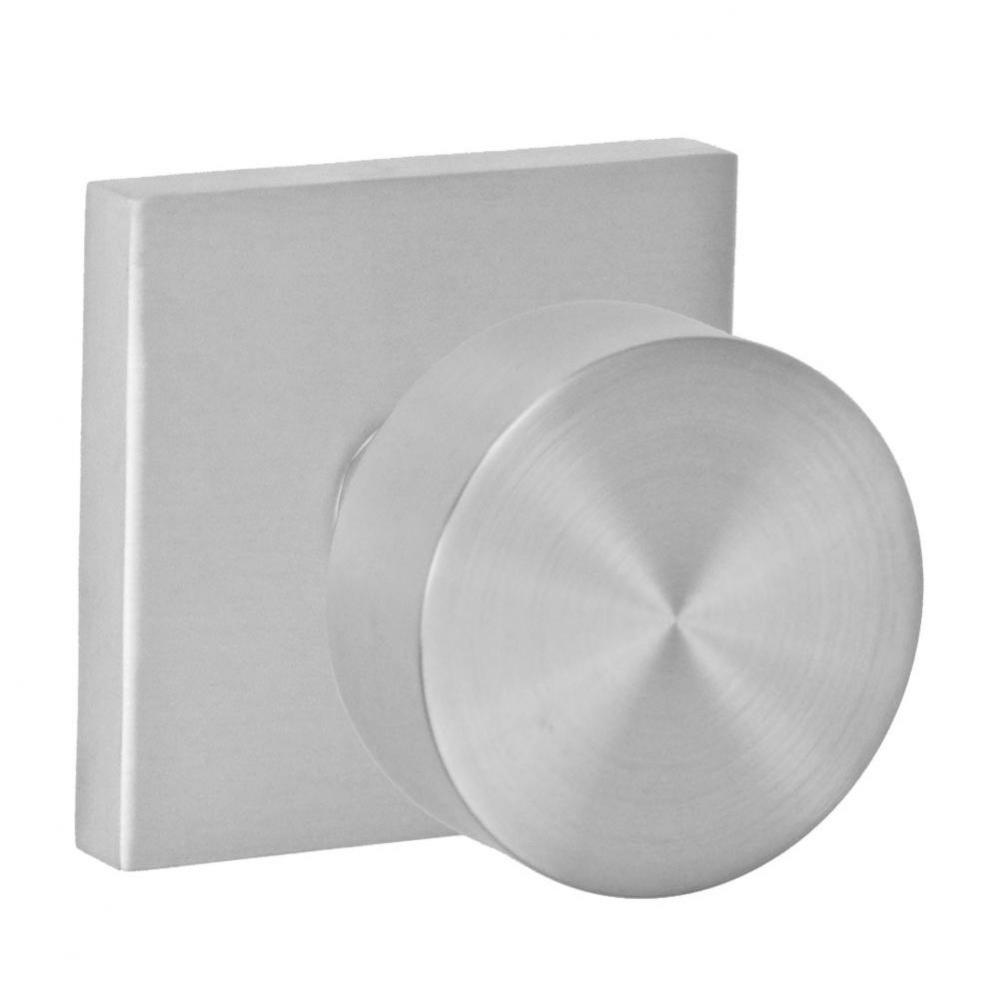 2050 Knob with Square Rose Dummy Single in Brushed Stainless