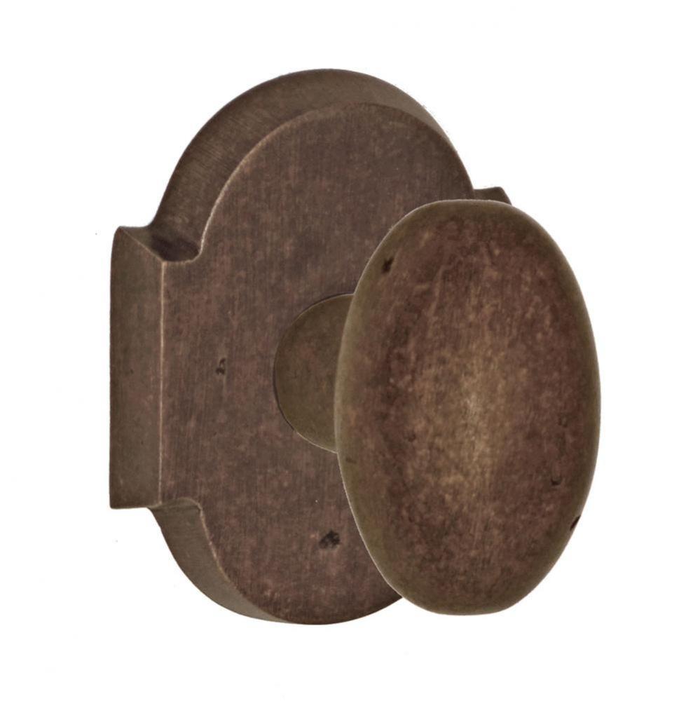 Sandcast Bronze Potato Knob with Sandcast Bronze Scalloped Rose Dummy Single in Sandcast Medium