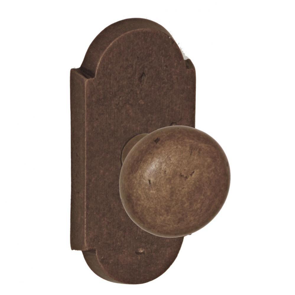 Sandcast Bronze Half-Round Knob with Sandcast Bronze Large Scalloped Plate Dummy Single in