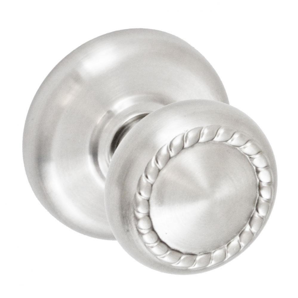 Rope Knob with Radius  Rose Privacy Set in Brushed