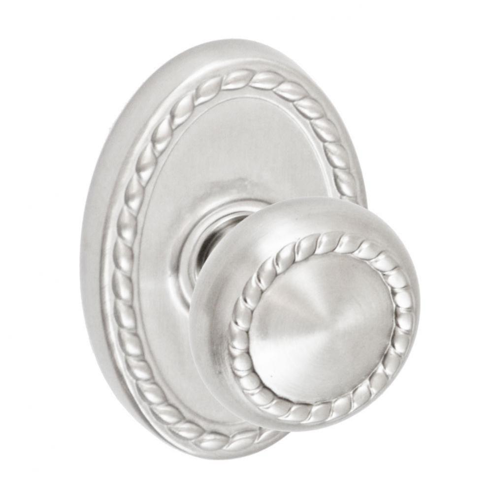 Rope Knob with Oval Rope Rose Passage Set in Brushed