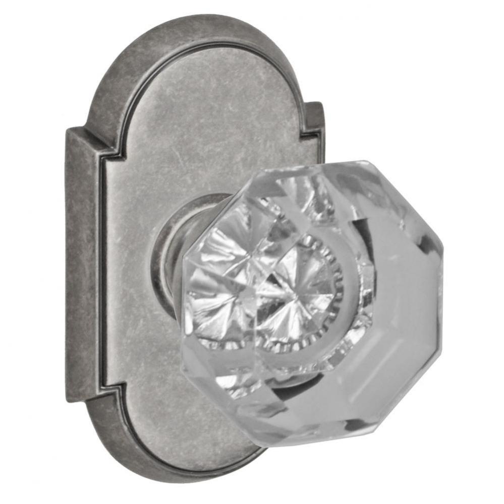 Victorian Clear Knob with Tarvos Rose Dummy Single in Antique