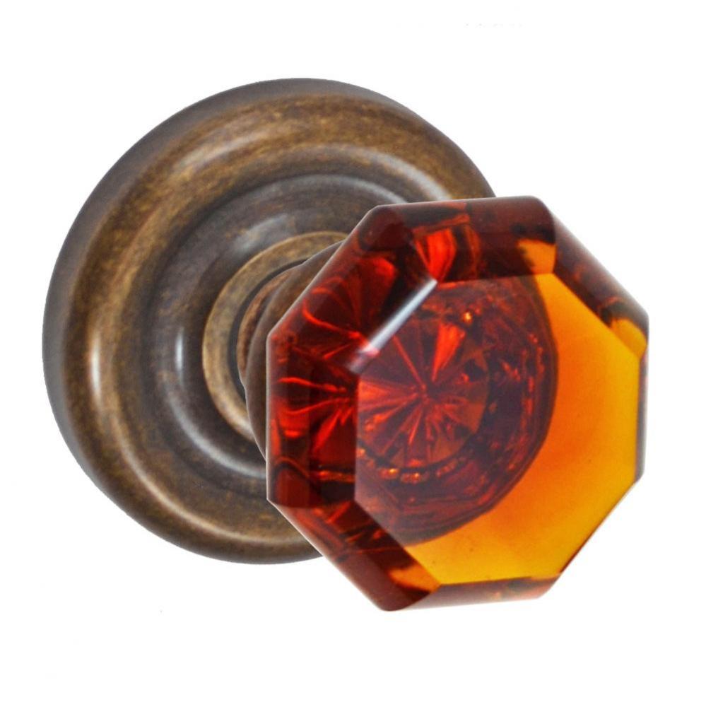 Victorian Amber Knob with Contoured Radius Rose Dummy Single in Medium