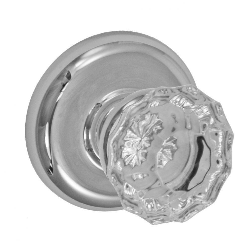 Scalloped Clear Knob with Radius  Rose Passage Set in Polished